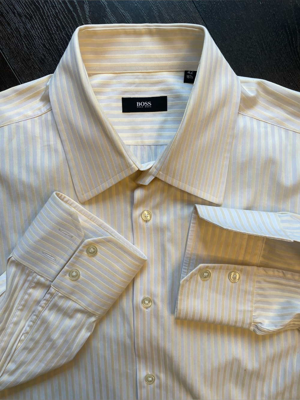 Hugo Boss - all cotton striped shirt Size 42 (16.5”neck)